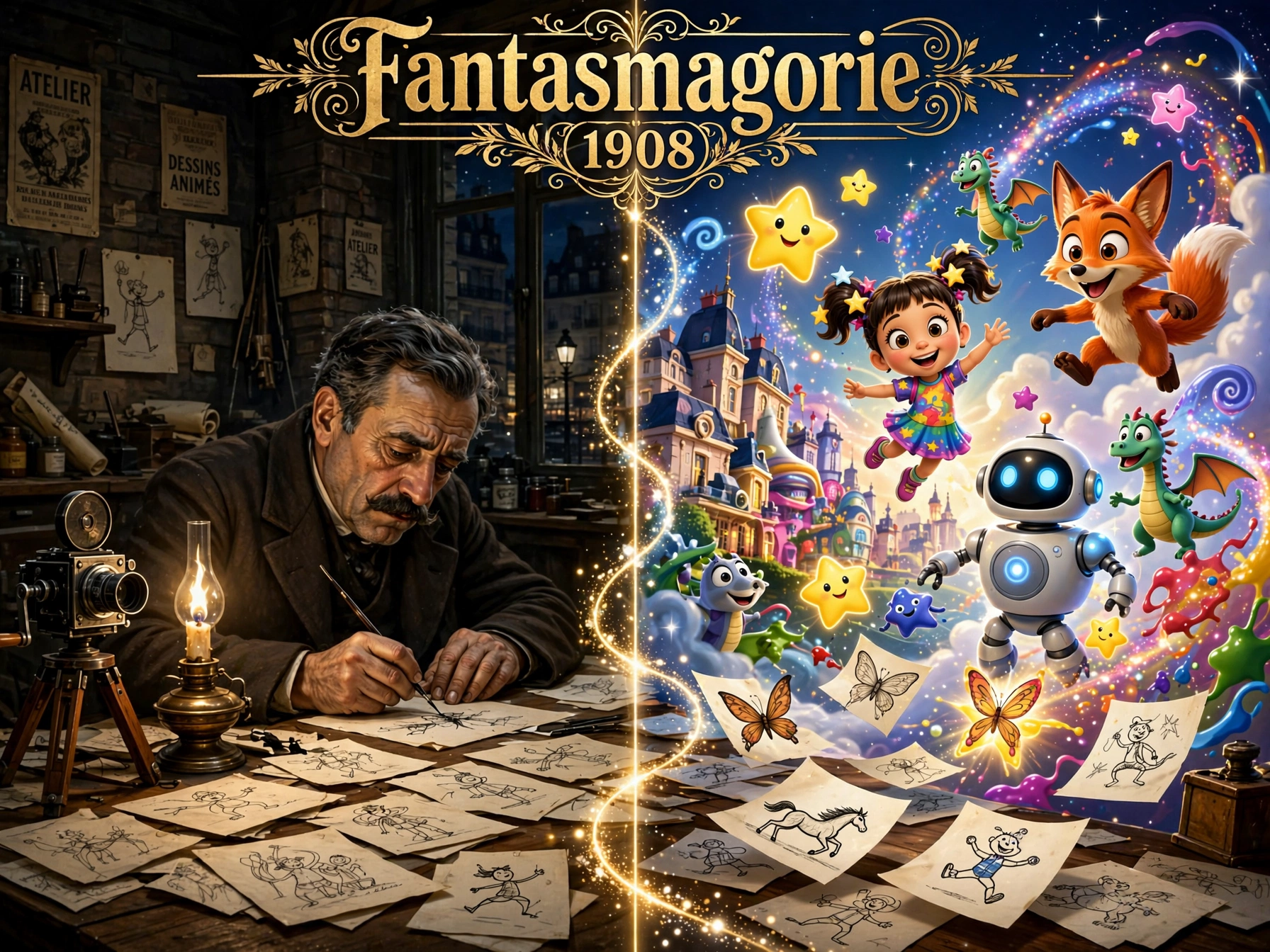 Movie Nurture: Emile Cohl 1908 Paris studio mein pehli animated film Fantasmagorie banate hue — Animation ke janmdata ki kahani jo Disney se pehle shuru hui thi